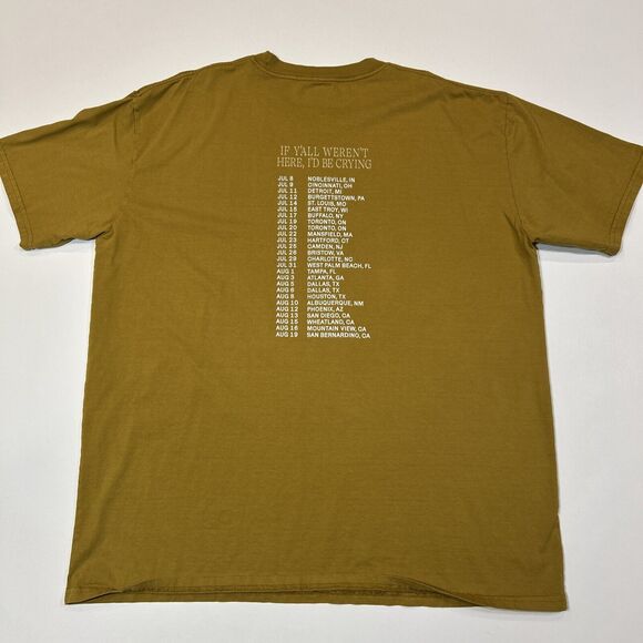 Post Malone If Yall Werent Here Id Be Crying Tour Shirt Adult 3XL Yellow Men - Picture 8 of 13